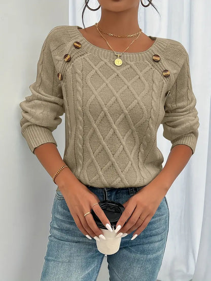 Elly - Strikket Knap Sweater