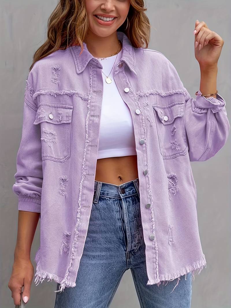 Olivia Ripped Denim Jacket