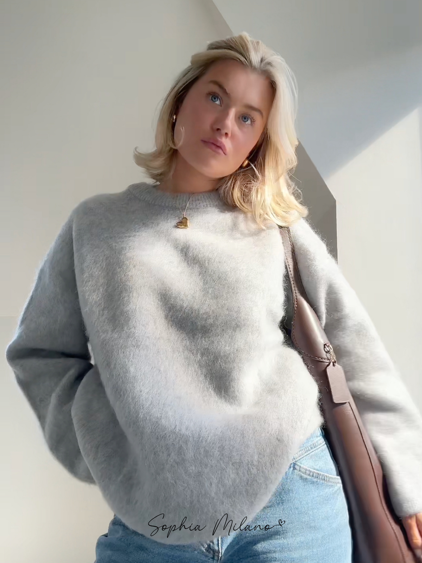 Sophia | Mohair Rundhalset Sweater