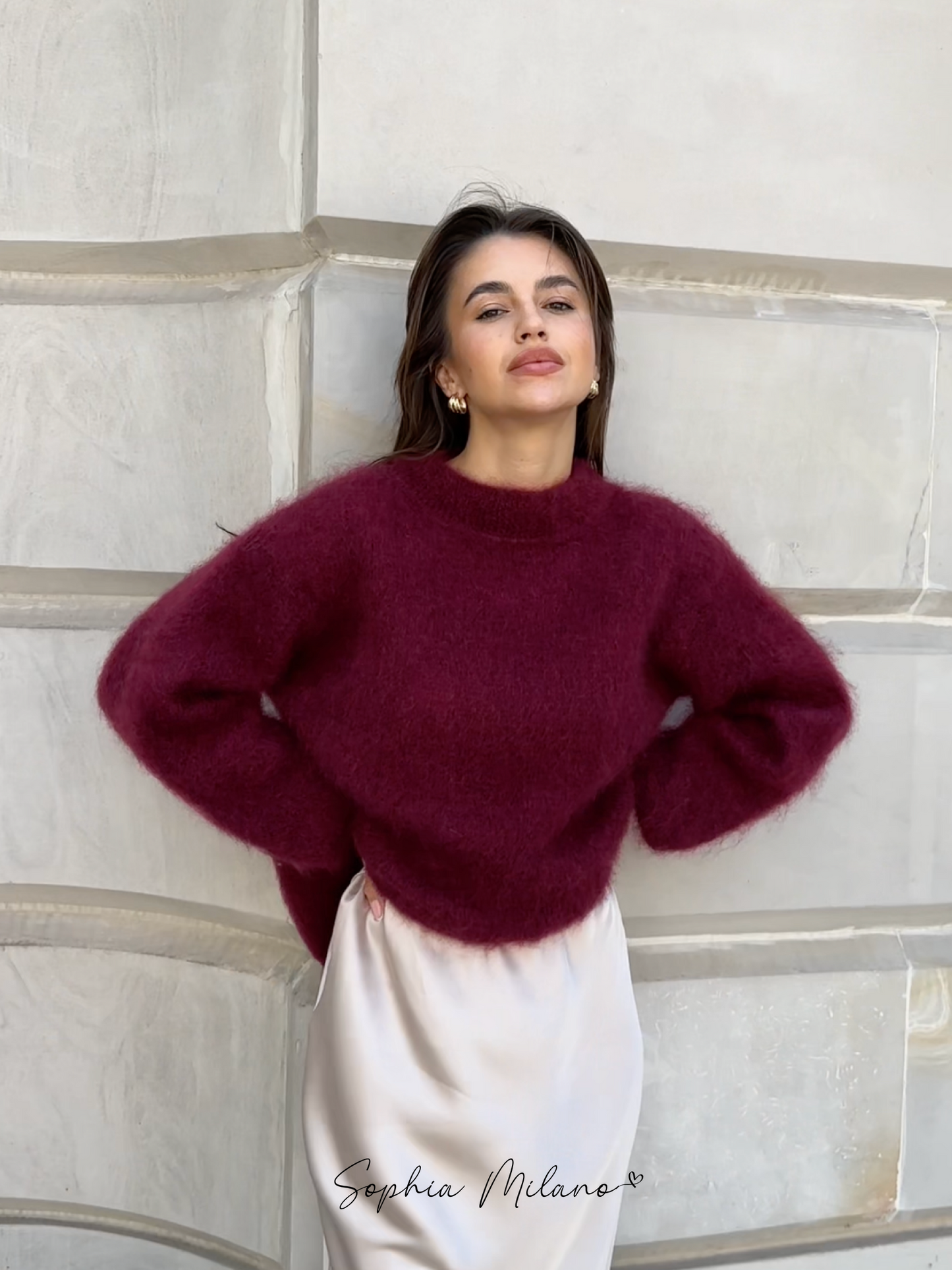 Sophia | Mohair Rundhalset Sweater