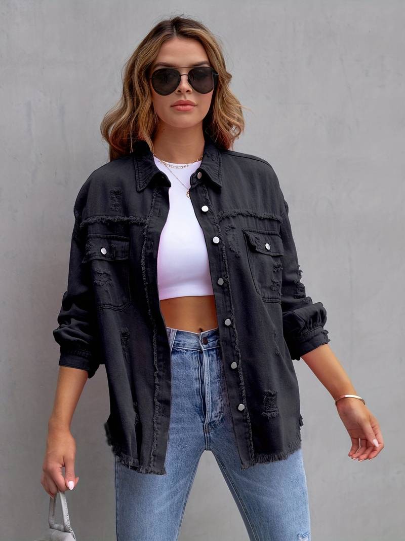 Olivia Ripped Denim Jacket